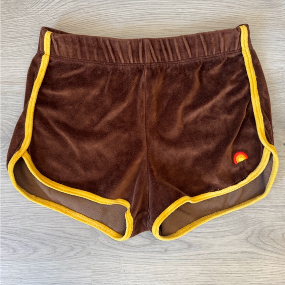 Stoned Immaculate Pants - Stoned Immaculate Brown Yellow Gym Shorts Size XS Retro